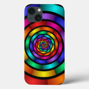 iPhone 13 Case Arrondi et psychédélique coloré Art moderne fracta