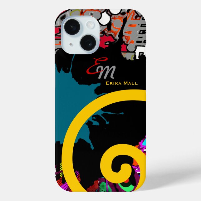 Coques Case-Mate iPhone Art abstraction de nom (Verso)