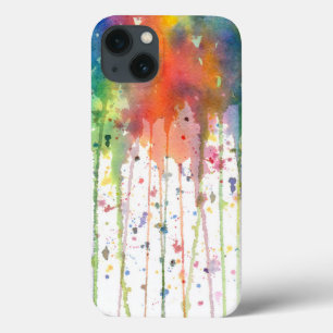 Etui iPhone 13 Art abstrait à l'aquarelle dégoulinant