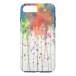 Coque iPhone 7 Plus Art abstrait à l'aquarelle dégoulinant