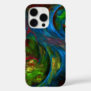 Coques iPhone 16 Pro Art abstrait bleu de genèse