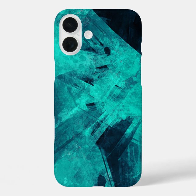 Coques Case-Mate iPhone Art abstrait bleu déchiqueté cool (Verso)