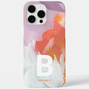 Coque iPhone 16 Pro Max Art abstrait coloré Monogramme Nom personnalisé