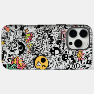 Coque iPhone 16 Pro Max Art abstrait de collage à motif esthétique