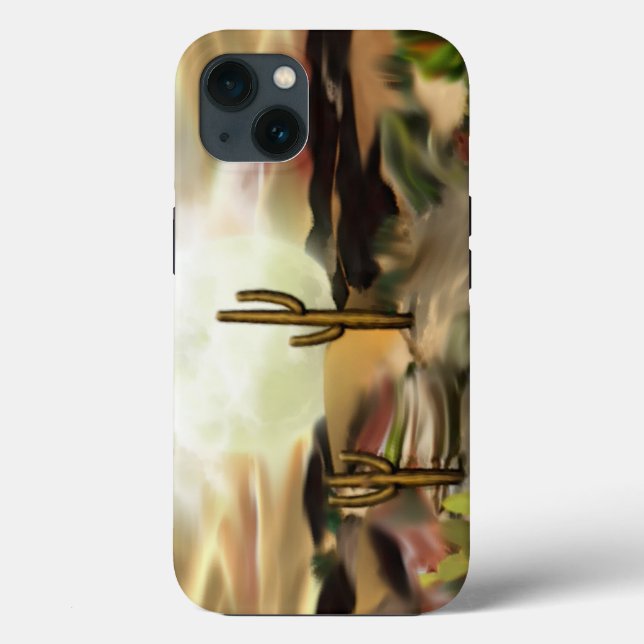 Coques Case-Mate iPhone Art abstrait de lever de soleil de désert de (Verso)