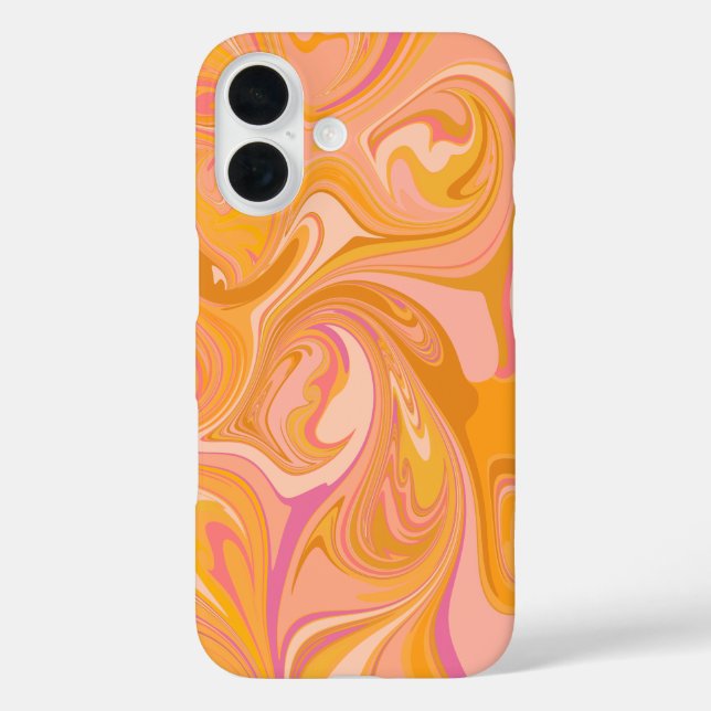 Coques Case-Mate iPhone Art Abstrait de marbre en marbre jaune (Verso)