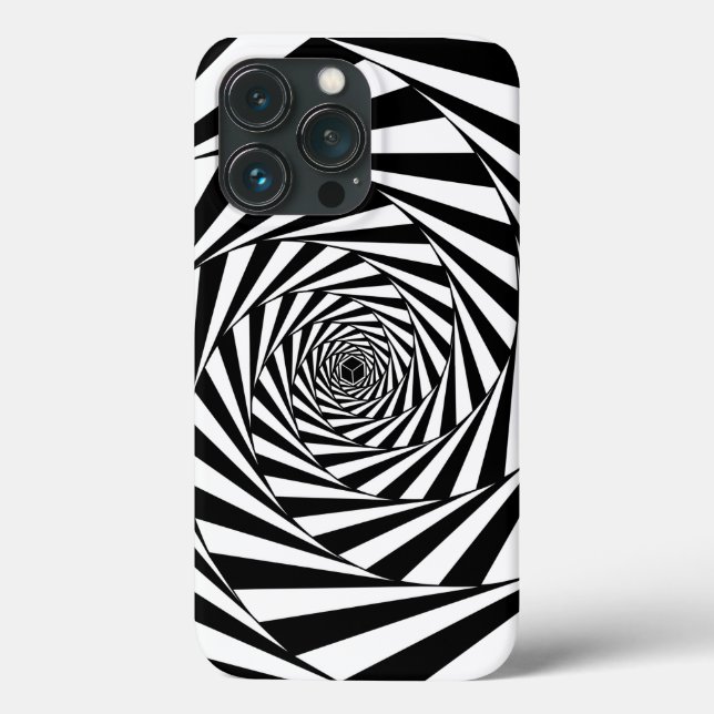 Coques Case-Mate iPhone Art Abstrait des spirales noires et blanches (Verso)