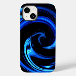 Coque Case-Mate iPhone Art Abstrait Dolphin Bleu Vague