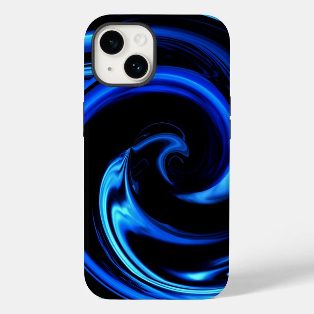 Coques Case-Mate iPhone Art Abstrait Dolphin Bleu Vague (Verso)