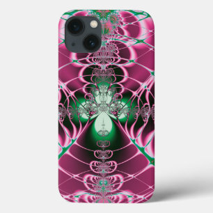 iPhone 13 Case Art Abstrait Fleur Rouge
