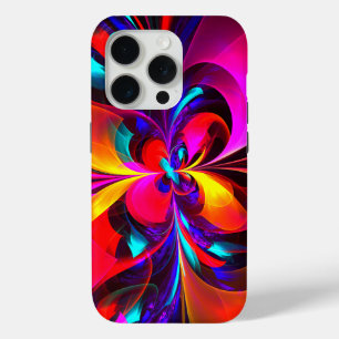 Coque Case-Mate iPhone Art abstrait floral moderne motif bleu rouge #07