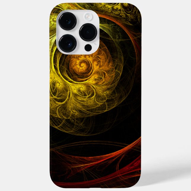 Coques Case-Mate iPhone Art abstrait floral rouge lever de soleil (Verso)