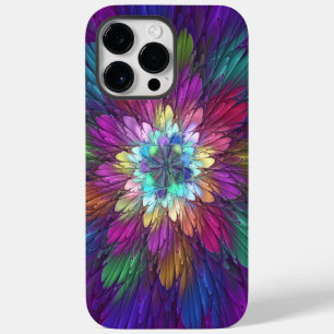 Coque Case-Mate iPhone Art abstrait fractal de fleurs psychédéliques colo