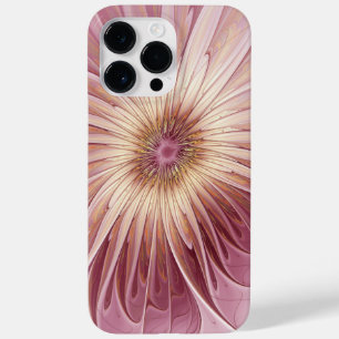 Coque Case-Mate iPhone Art Abstrait Fractal Fleur & Tons de Bourgogne