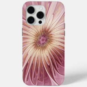 Coque Case-Mate iPhone Art Abstrait Fractal Fleur & Tons de Bourgogne