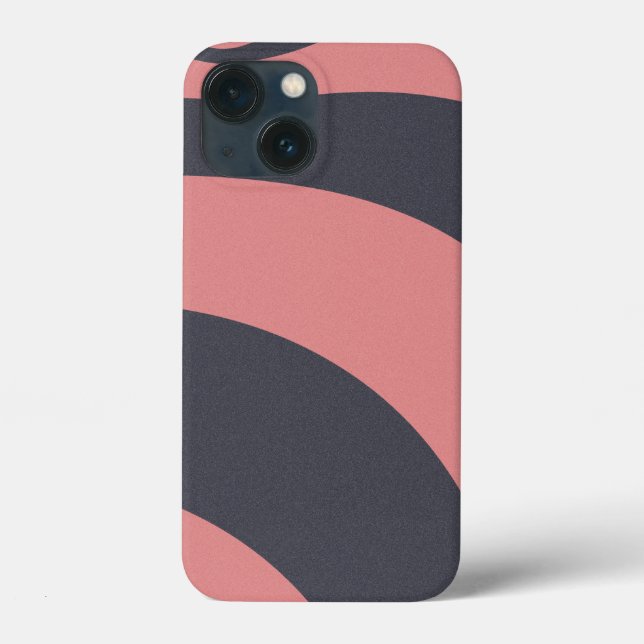 Coques Case-Mate iPhone Art Abstrait Fractal rose et noir (Verso)