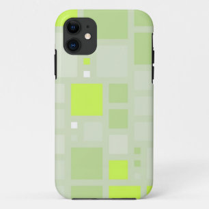 Coque Case-Mate iPhone Art Abstrait   Green Grey Carrés 2