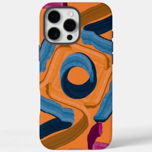 Coque iPhone 16 Pro Max Art Abstrait, le nid de Blue
