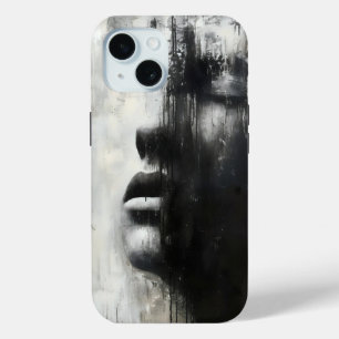 Coque Case-Mate iPhone Art Abstrait monochromatique triste