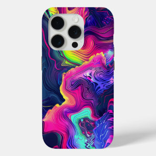 Coque Case-Mate iPhone Art Abstrait Néon – Vagues Chromatiques