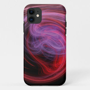 Coque iPhone 11 Art abstrait vague rouge