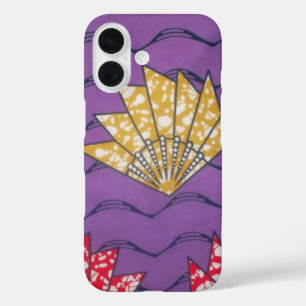 Coque Pour iPhone 16 Art Africain Abstrait : Vagues de Passion Violet.