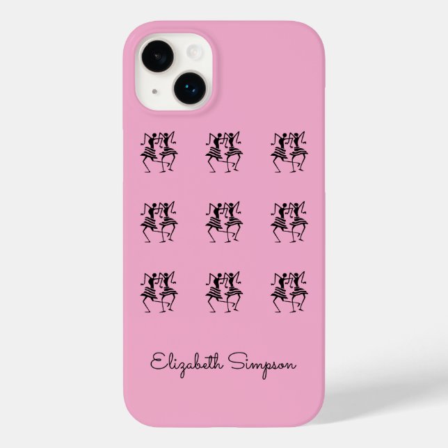 Coques Case-Mate iPhone Art Africain, Monogramme, Danseurs Silhouette (Verso)