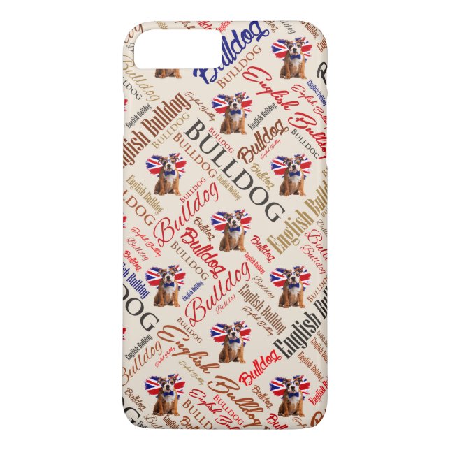 Coques Case-Mate iPhone Art anglais de mot de chiot de bouledogue (Dos)