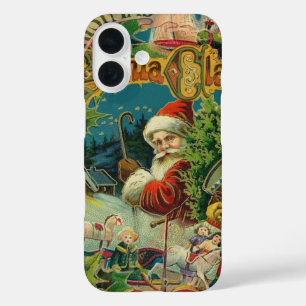Coques iPhone 16 Art antique du Père Noël