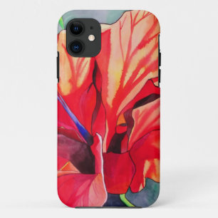 Etui iPhone Case-Mate Art aquarelle de fleur tropicale d'Hibiscus rouge
