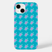 Art aquarelle de tortue à motif aqua rose