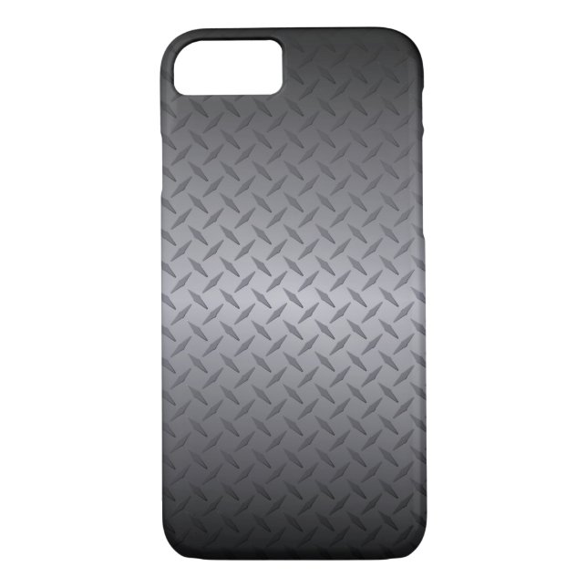 Coques Case-Mate iPhone Art Arrière - plan en acier Diamondplate noir à gr (Dos)
