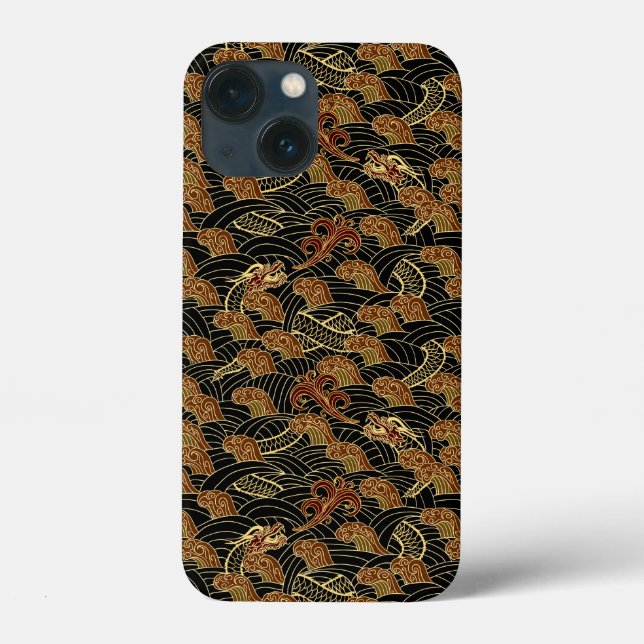 Coques Case-Mate iPhone Art asiatique oriental serpent marin   (Verso)