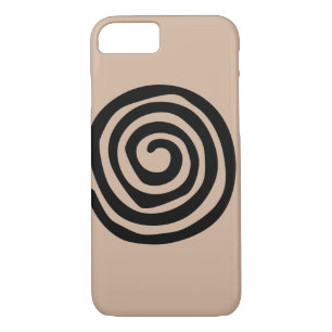 Coque iPhone 8/7 Art aztèque en spirale tribal de pétroglyphe