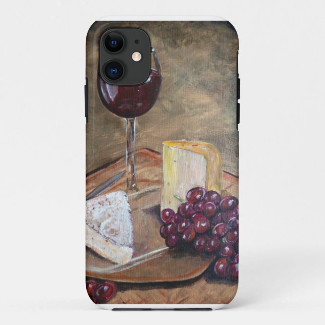 Coques Case-Mate iPhone Art chic de vin et de fromage (Dos)