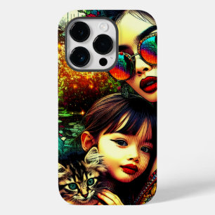 Coque Case-Mate iPhone Art coloré Maman et fille Jardin Fleur asiatique