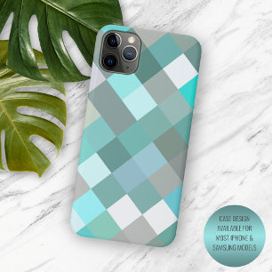 Case-Mate iPhone Case Art de bloc de pixel Pastel Aqua Turquoise Jade Ve