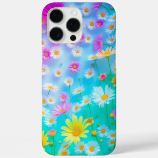 Coque iPhone 16 Pro Max Art de champ coloré Fleur marguerite