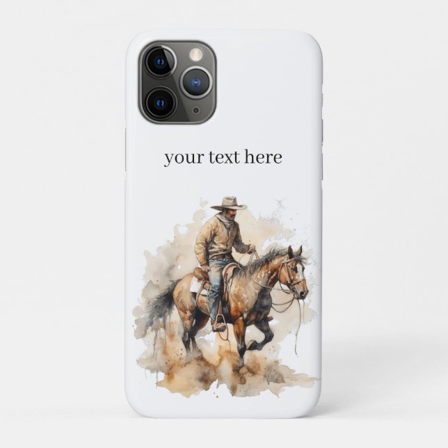 Coques Case-Mate iPhone Art de cheval occidental personnalisé de cowboy (Dos)