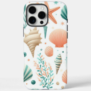 Coque iPhone 16 Pro Max Art de coquillages côtiers
