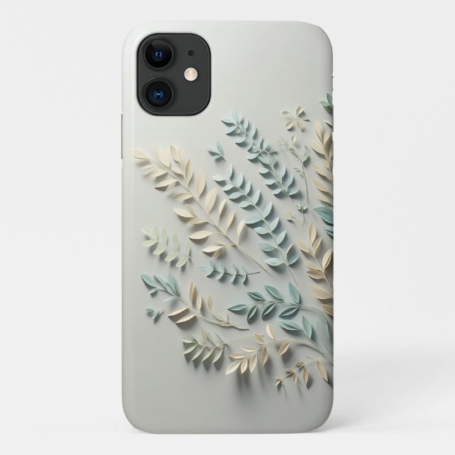 Coques Case-Mate iPhone Art de découpe de papier feuille pastel minimalist (Dos)