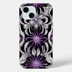 Coque Case-Mate iPhone Art de fleurs abstraites violettes