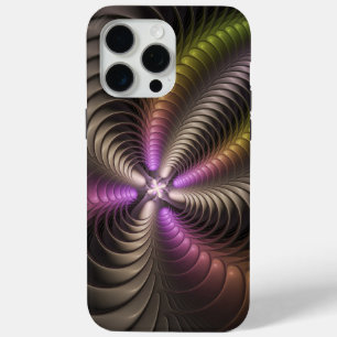 Coque Case-Mate iPhone Art de fractale 3D coloré brillant abstrait et tri