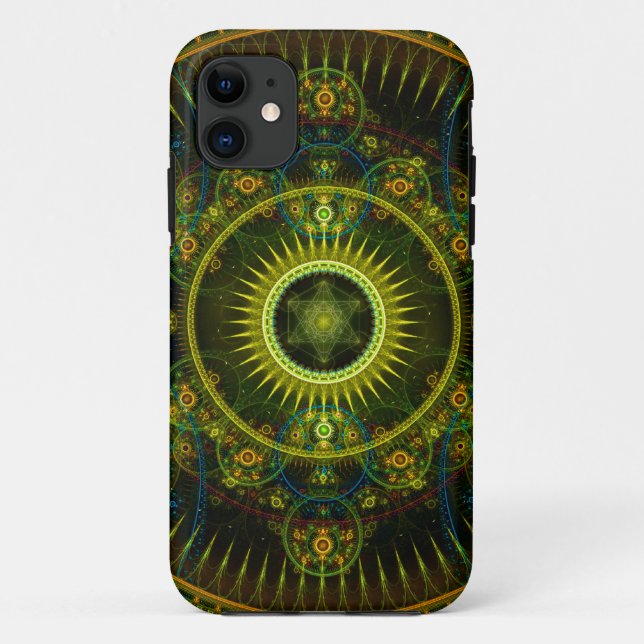 Coques Case-Mate iPhone Art de fractale "de roue de Magick de Metatron" - (Dos)