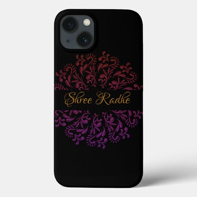 Coques Case-Mate iPhone Art de Hare Krishna - Typographie de Shree Radhe (Verso)