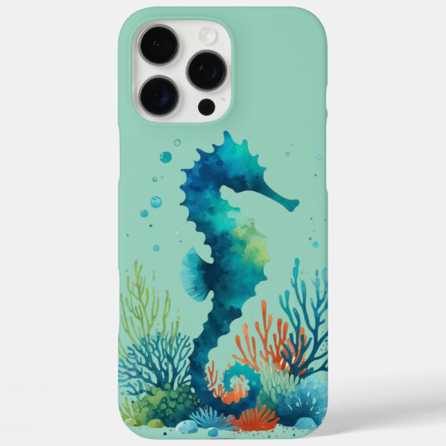 Coques Case-Mate iPhone art de hippocampe nautique/plage/côtier (Verso)