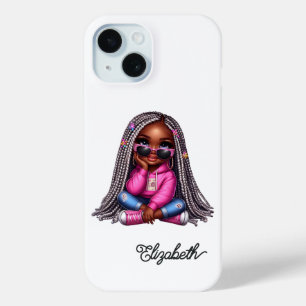 Coque Case-Mate iPhone Art de Jeune Fille Noire Mignonne