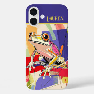Coque Pour iPhone 16 Plus Art de la grenouille amusante personnalisée