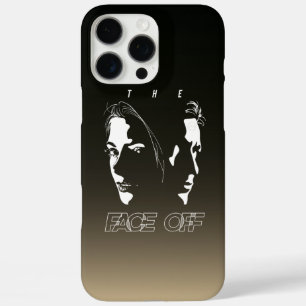 Coque iPhone 16 Pro Max Art de la silhouette de confrontation de visage hu