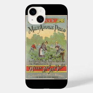 Coque Pour iPhone 14 Art de l'étiquette de produit vintage, pilules de